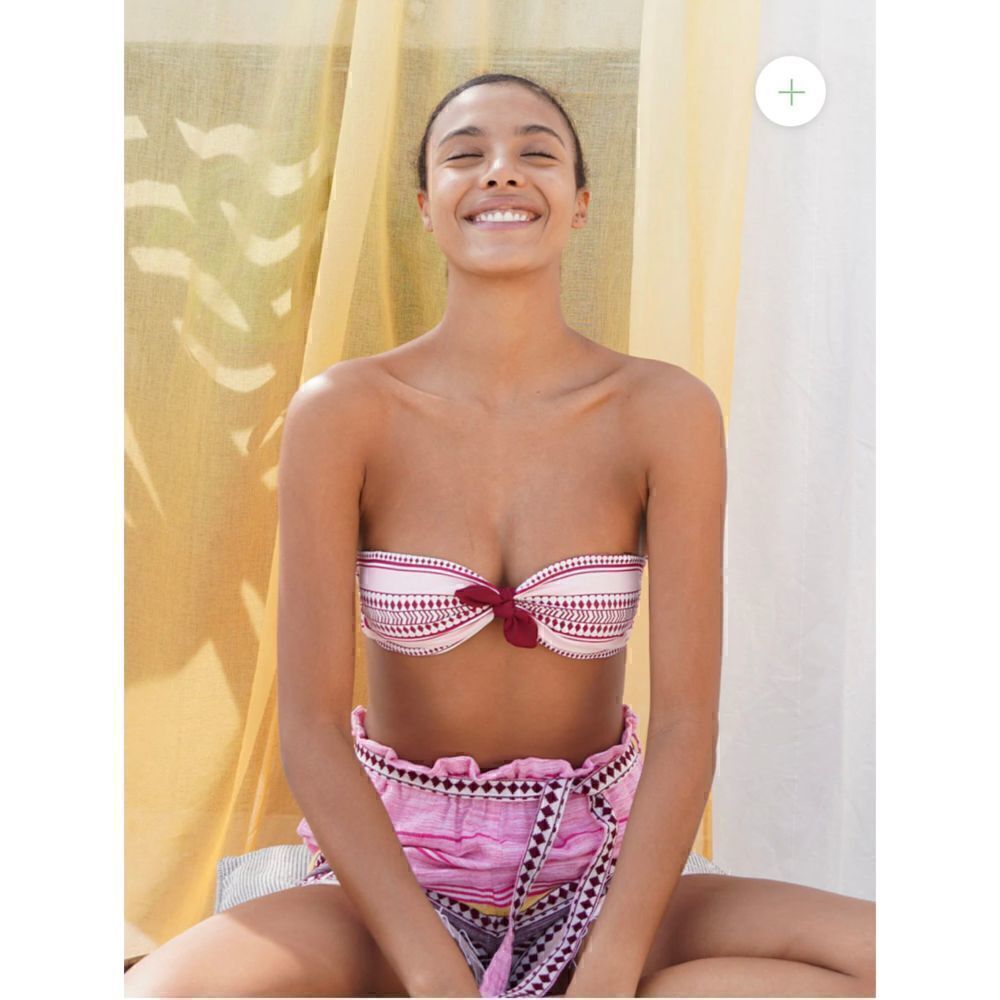 Lemlem Neela Bandeau Top in pink Size L